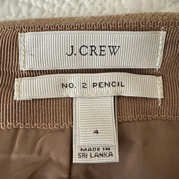 J. Crew Women’s Tan Double Serge Wool No. 2 Pencil Skirt Size 4 - Picture 4 of 13